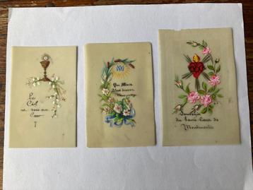 3 Celluloid Devotieprentjes beschikbaar voor biedingen