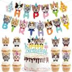 10-delige poezen party set Happy Birthday Cats, Hobby en Vrije tijd, Feestartikelen, Nieuw, Versiering, Verzenden