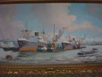 HAVEN ROTTERDAM SCHILDERIJ A,VERVEEN, Huis en Inrichting, Ophalen, Gebruikt, 50 tot 75 cm, Schilderij