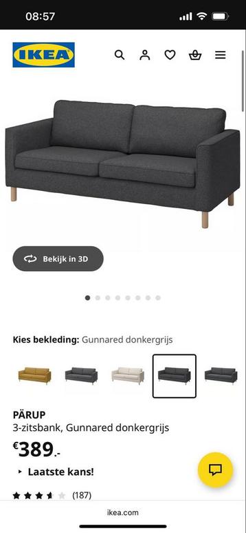IKEA PÄRUP 3-zits bank met KIVIK hocker - afbeelding 2
