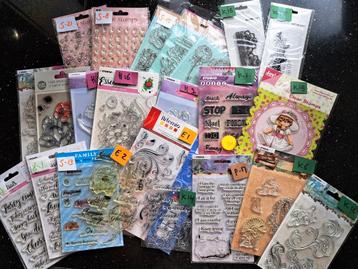 4 voor 5 euro stempels kaarten maken journaling bloemen teks beschikbaar voor biedingen