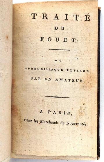 Traité du fouet. Ou Aphrodisiaque externe HC Doppet beschikbaar voor biedingen