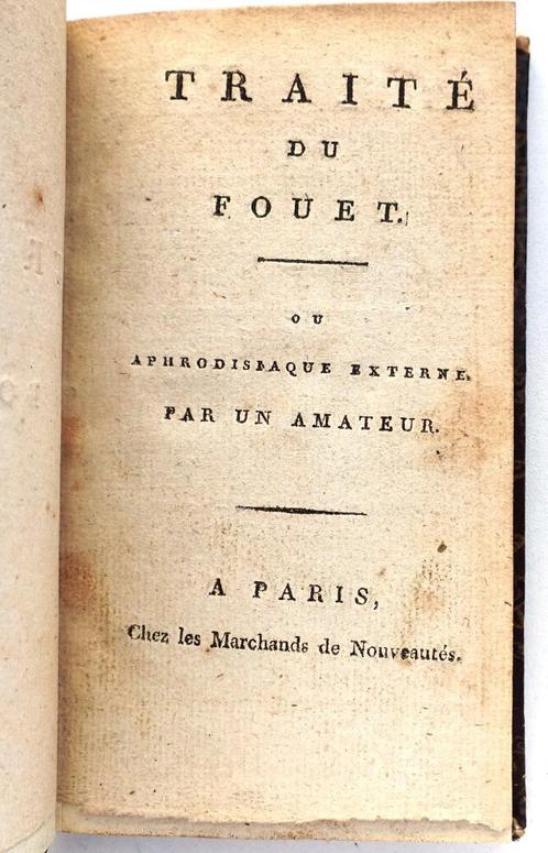 Traité du fouet. Ou Aphrodisiaque externe HC Doppet, Antiek en Kunst, Antiek | Boeken en Bijbels, Ophalen of Verzenden
