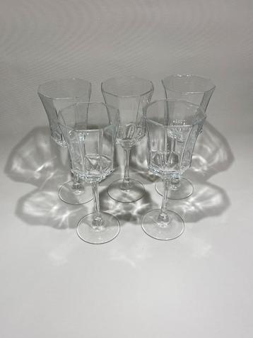5x Vintage Luminarc France Octime wijnglazen beschikbaar voor biedingen