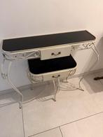 4 set Vintage kaptafel met spiegel en kruk, Gebruikt, Metaal of Aluminium, 100 tot 150 cm, 50 tot 100 cm