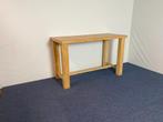 2 x Hoge vergadertafel, donker eiken, 180 x 80 cm.