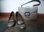 VINTAGE Tas + Pumps ‘BLOK van HEIJST‘ pearly en bruin Leer, Sieraden, Tassen en Uiterlijk, Tassen | Damestassen, Verzenden, Zo goed als nieuw