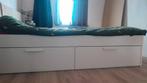 Ikea BRIMNES 160x200 +  two LURÖY Lattenbodems 80x200, Ophalen, Gebruikt, Wit, Tweepersoons