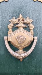 Antieke koperen Deurklopper Bulldog 17x11cm, Ophalen of Verzenden