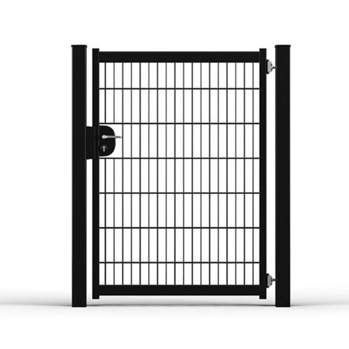 Looppoort dubbelstaafmat - gecoat 8/6/8 Groen 9006, Tuin en Terras, Tuinhekken en Hekwerk, Nieuw, Dubbelstaafmat hekwerk, IJzer