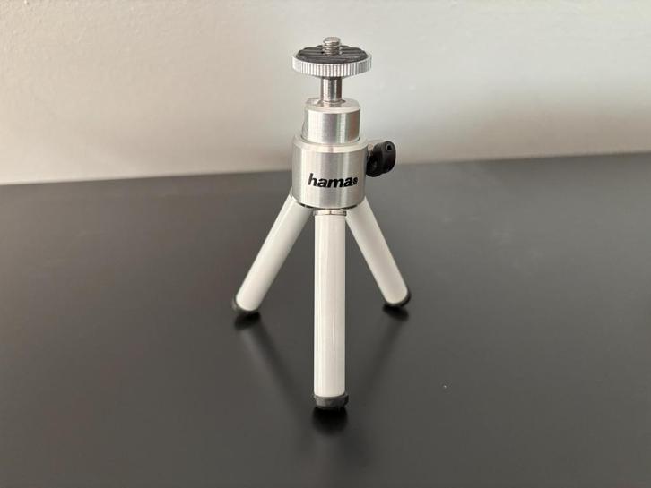 Hama ministatief tripod wit met balhoofd (hoogte instelbaar), Audio, Tv en Foto, Fotografie | Statieven en Balhoofden, Zo goed als nieuw