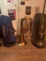 MIRAPHONE F-Tuba Elektra, GMS, 5 ventielen (F-481B) + koffer, Muziek en Instrumenten, Ophalen of Verzenden, Gebruikt, Overige typen