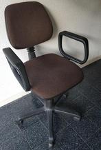Instelbare bureaustoel, bekleding bruin, frame zwart, stevig, Ophalen, Gebruikt, Bruin, Bureaustoel