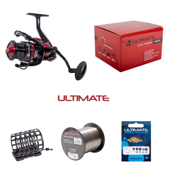 Ultimate Fury Feedermolen 5-Lagers + Feedersetje - NIEUW, Watersport en Boten, Hengelsport | Witvissen, Nieuw, Molen, Ophalen of Verzenden