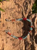 Armband Tibetaans Turkoois Koraal Nepal, Sieraden, Tassen en Uiterlijk, Overige materialen, Blauw, Nieuw, Ophalen of Verzenden