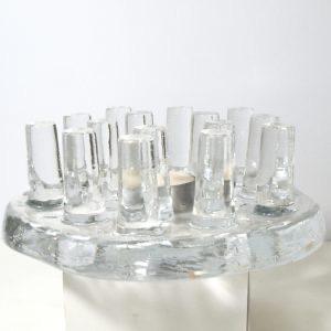 Design glazen theelicht - brutalist -  Glasdesign Georghütte, Antiek en Kunst, Antiek | Glas en Kristal, Ophalen of Verzenden