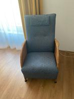 Rieten stoel. Kleur blauw met goud kleurtjes, Ophalen of Verzenden, Zo goed als nieuw, 50 tot 75 cm