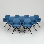 Set van 9 stijlvolle blauwe eetkamerstoelen, Antiek en Kunst, Ophalen
