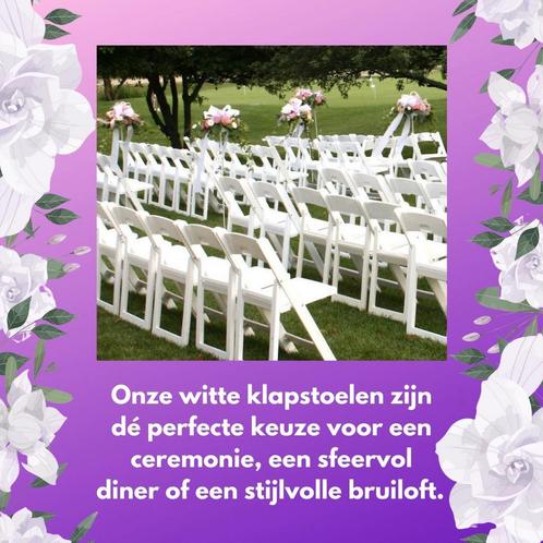 Wiitte trouwstoelen- klapstoelen Party Verhuur Het Oosten, Hobby en Vrije tijd, Feestartikelen | Verhuur, Zo goed als nieuw, Ophalen