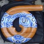 Ronde didgeridoo blaauw-wit dotpaint met gratis les boekje, Ophalen of Verzenden, Nieuw