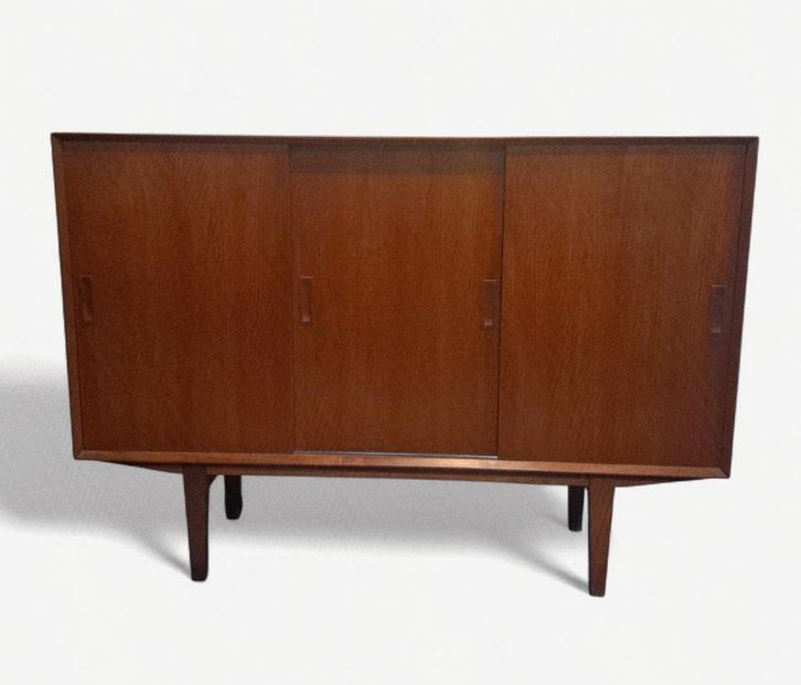 Deens sideboard highboard teak mid century, Huis en Inrichting, Kasten | Dressoirs, Gebruikt, 25 tot 50 cm, Ophalen