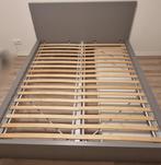 IKEA MALM bedframe 160x200 cm grijs incl. Luröy lattenbodem, Ophalen, Gebruikt, Tweepersoons, Bedbodem
