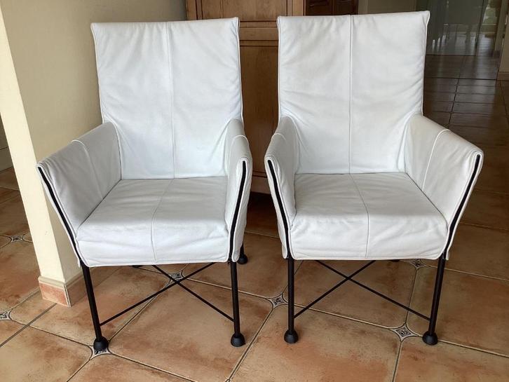 Montis stoelen model Geraldine, Huis en Inrichting, Stoelen, Gebruikt, Eén, Leer, Wit, Ophalen