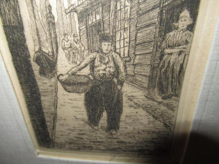 JOHAN D SCHERFT (1891-1969)  VOLENDAM, Antiek en Kunst, Kunst | Etsen en Gravures, Ophalen of Verzenden