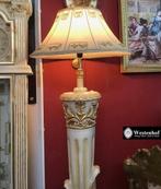 Staande lamp / vloerlamp barok klassiek vintage crème, goud, Gebruikt, Stof, Ophalen of Verzenden, Klassiek / antiek