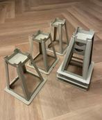 6 metalen bedverhogers 25 cm/ extra bergruimte onder je bed!, Ophalen, Gebruikt, Eenpersoons, Overige maten