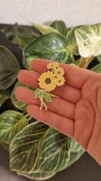 Zonnebloem broche, Sieraden, Tassen en Uiterlijk, Broches, Verzenden, Nieuw, Overige materialen