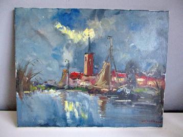 Olieverf schilderij Jan Kelderman (1914-1990)