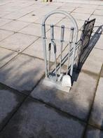 Haardstel met vonkenscherm, Huis en Inrichting, Haarden, Ophalen of Verzenden, Gebruikt, Vrijstaande haard, Houthaard