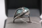 ring zilver design handgemaakt met aquamarijn vintage, Sieraden, Tassen en Uiterlijk, Ringen, Blauw, Nieuw, Ophalen of Verzenden