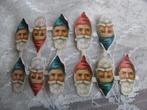 Set van 11 Oude Poesieplaatjes - Kerstman / Kabouter Hoofd, Verzamelen, Poesieplaatjes, Verzenden
