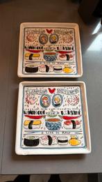 2 sushi bordjes. Vierkant, Huis en Inrichting, Keuken | Servies, Ophalen, Gebruikt, Blond Amsterdam, Bord(en)