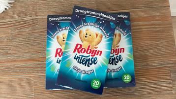 3 x 20 droogtrommeldoekjes Robijn nieuw in verpakking beschikbaar voor biedingen