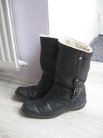 UGG uggs stoere zwarte leren laarzen maat 39,5, Gedragen, Ophalen of Verzenden, UGG, Zwart