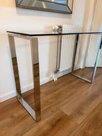 Sidetable hal, 100 tot 150 cm, Ophalen of Verzenden, Glas, Zo goed als nieuw