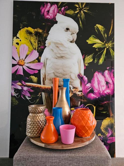 Zelfgemaakte vazen op draaiplateau, Huis en Inrichting, Woonaccessoires | Vazen, Nieuw, Minder dan 50 cm, Glas, Ophalen of Verzenden
