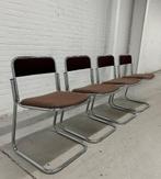 4 x vintage buisframe stoelen, Huis en Inrichting, Stoelen, Vier, Gebruikt, Metaal, Ophalen