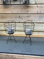 2 stuks kaars lantaarn / windlicht, Huis en Inrichting, Woonaccessoires | Kandelaars en Kaarsen, 25 tot 50 cm, Zwart, Ophalen of Verzenden