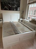 Ikea Brimnes Tweepersoonsbed 140x200 + lattenbodem, Huis en Inrichting, Slaapkamer | Bedden, Ophalen, Gebruikt, Wit, Tweepersoons