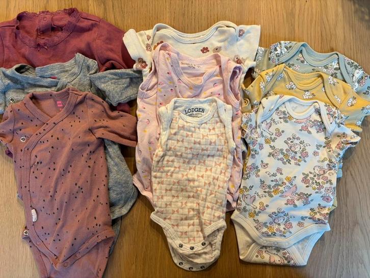 Bundel 9 rompers maat 50-56, Kinderen en Baby's, Babykleding | Baby-kledingpakketten, Gebruikt, Maat 56, Ophalen of Verzenden