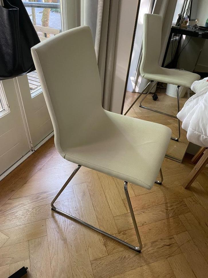 Witte stoel, Huis en Inrichting, Stoelen, Gebruikt, Eén, Leer, Wit, Ophalen