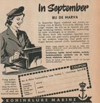 Retro reclame 1949 Koninklijke Marine Marva in september, Ophalen of Verzenden, Overige typen