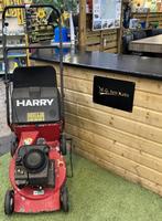 Harry cirkelmaaier met opvangbak (geelnr 21), Tuin en Terras, Grasmaaiers, Cirkelmaaier, Gebruikt, Opvangbak, Benzine-grasmaaier