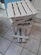 4 x hartman voetenbankje bijzettafel lichtgrijs kunststof, Ophalen of Verzenden, Gebruikt, Kunststof