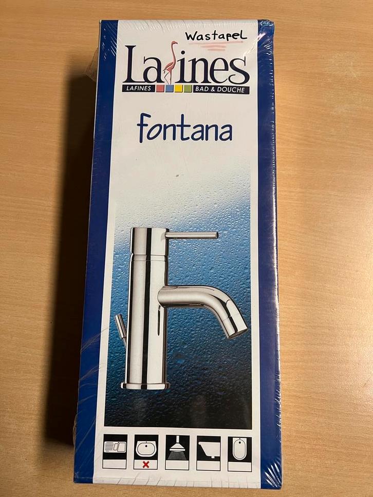 Lafiness Fontana wastafelmengkraan met afloop chroom, Doe-het-zelf en Verbouw, Sanitair, Nieuw, Kraan, Chroom, Ophalen of Verzenden