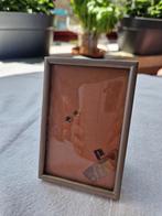 Vintage verzilverd fotolijstje met bol glas, Minder dan 50 cm, Gebruikt, Metaal of Aluminium, Ophalen of Verzenden